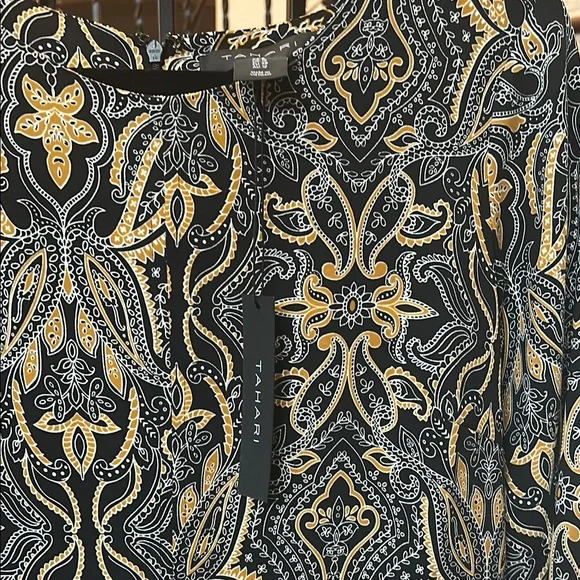 Tahari Dress 3/4 Sleeve Crew Neck - Picture 3 of 4